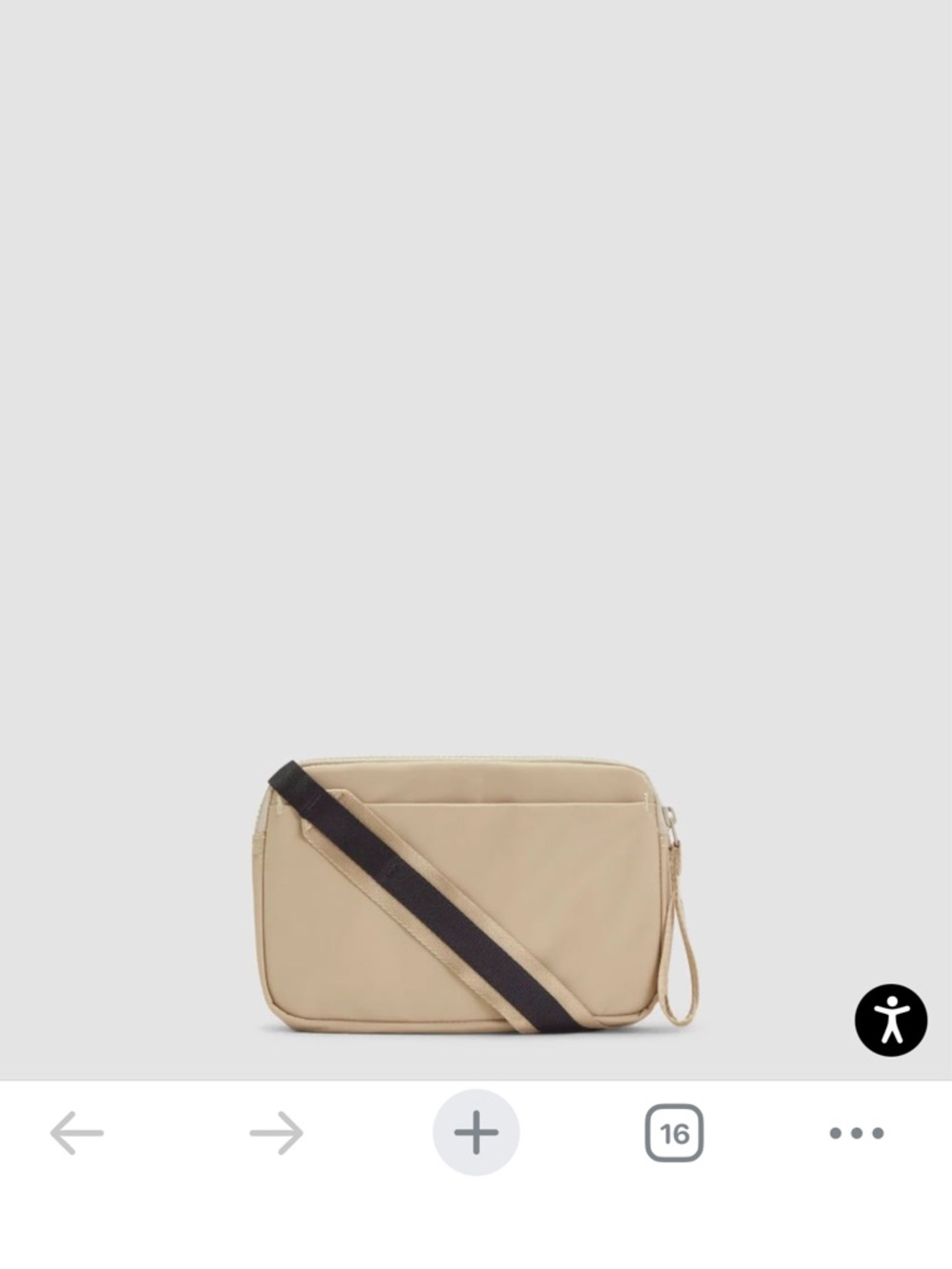 Everlane Beige Mini Crossbody Bag with Black Strap